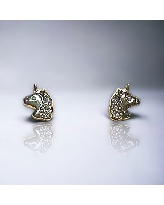 PENDIENTES UNICORNIO EN ORO...