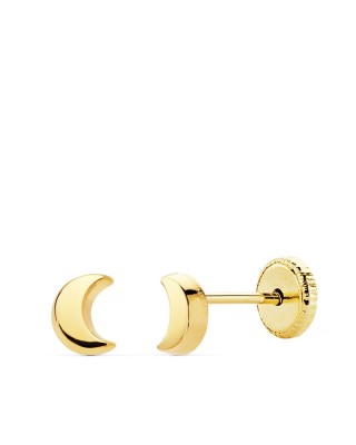 PENDIENTES LUNA EN ORO 18 KLTS