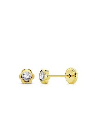 PENDIENTES EN ORO 18 KLTS FLOR