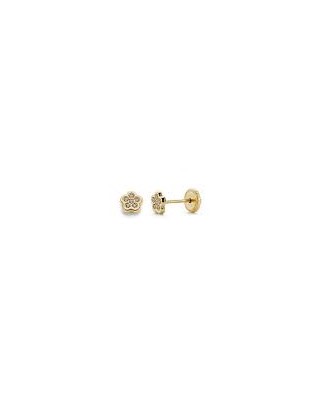 PENDIENTES FLOR EN ORO 18 KLTS