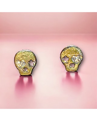 PENDIENTES CALAVERA EN ORO...